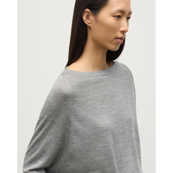 Johnstons of Elgin Finola Grey Superfine Cashmere Jumper