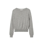 Johnstons of Elgin Finola Grey Superfine Cashmere Jumper | Sweaters | Coveti