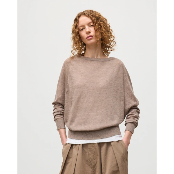 Johnstons of Elgin Finola Light Brown Superfine Cashmere Jumper