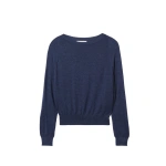 Johnstons of Elgin Finola Navy Superfine Cashmere Jumper | Sweaters | Coveti