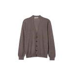Johnstons of Elgin Forsyth Brown Superfine Cashmere Cardigan | Men Knitwear | Coveti