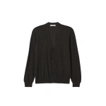 Johnstons of Elgin Forsyth Dark Grey Superfine Cashmere Cardigan | Men Knitwear | Coveti