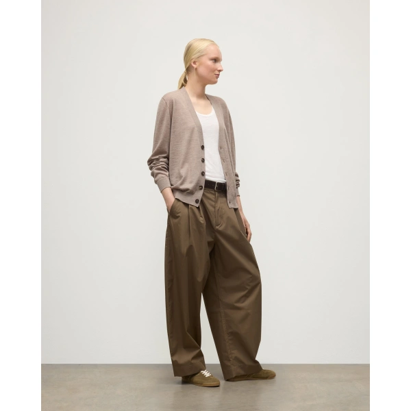 Johnstons of Elgin Forsyth Light Brown Superfine Cashmere Cardigan