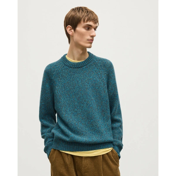 Johnstons of Elgin Fyfe Blue Cashmere Jumper