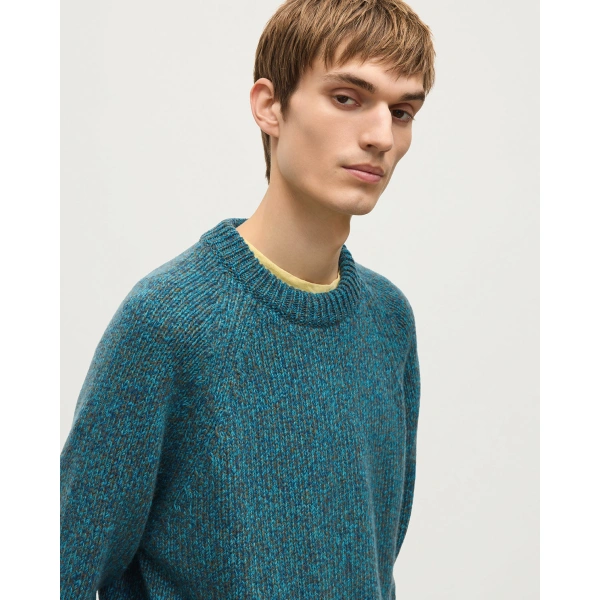 Johnstons of Elgin Fyfe Blue Cashmere Jumper