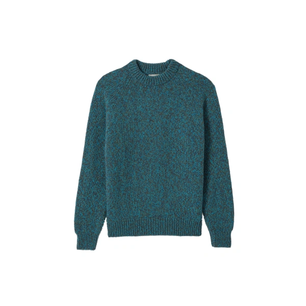 Johnstons of Elgin Fyfe Blue Cashmere Jumper | Men Knitwear | Coveti