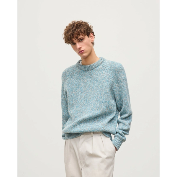 Johnstons of Elgin Fyfe Bright Blue Cashmere Jumper
