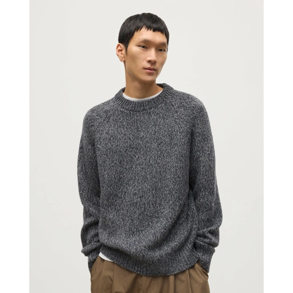 Johnstons of Elgin Fyfe Dark Navy Marl Cashmere Jumper