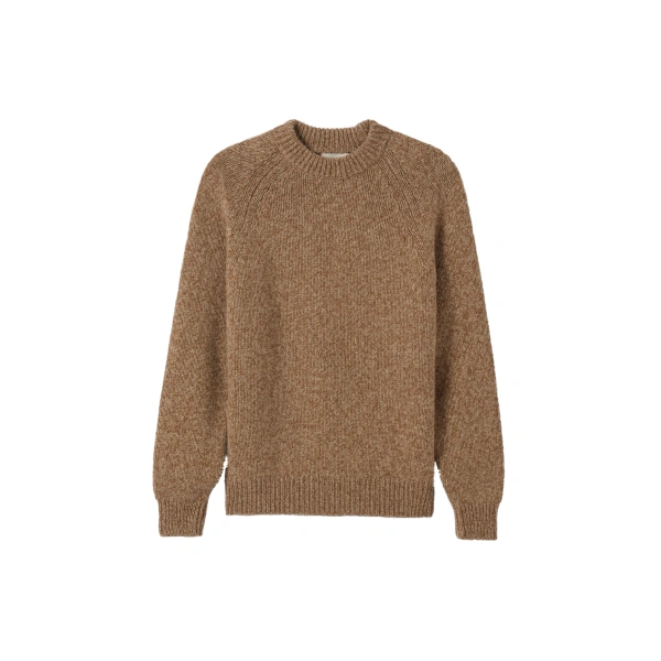 Johnstons of Elgin Fyfe Natural Cashmere Jumper | Men Knitwear | Coveti
