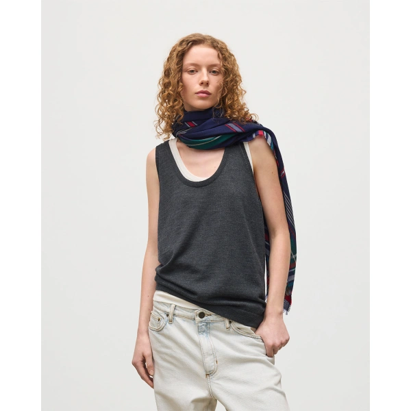 Johnstons of Elgin Greer Dark Grey Merino Vest