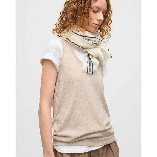Johnstons of Elgin Greer Natural Merino Vest