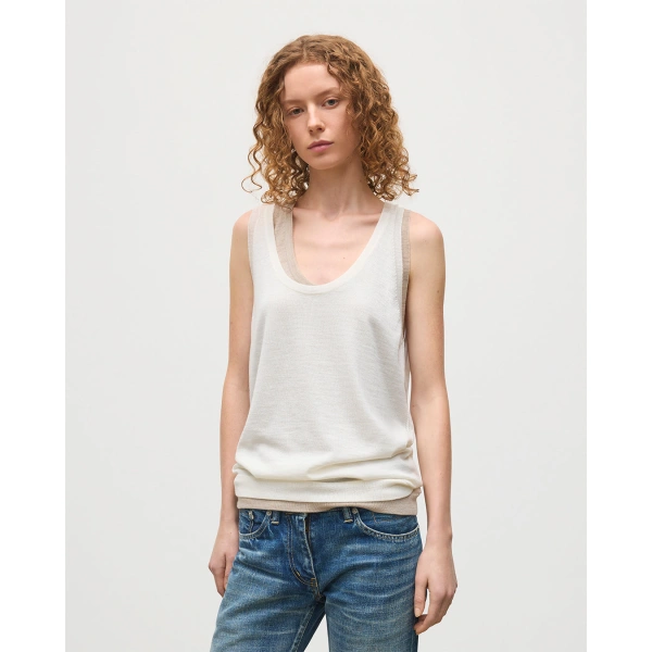 Johnstons of Elgin Greer White Merino Vest