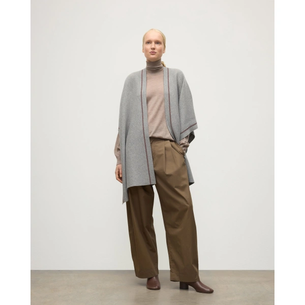 Johnstons of Elgin Hawk Light Grey Cashmere Poncho