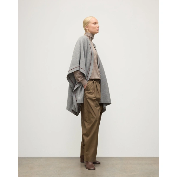 Johnstons of Elgin Hawk Light Grey Cashmere Poncho