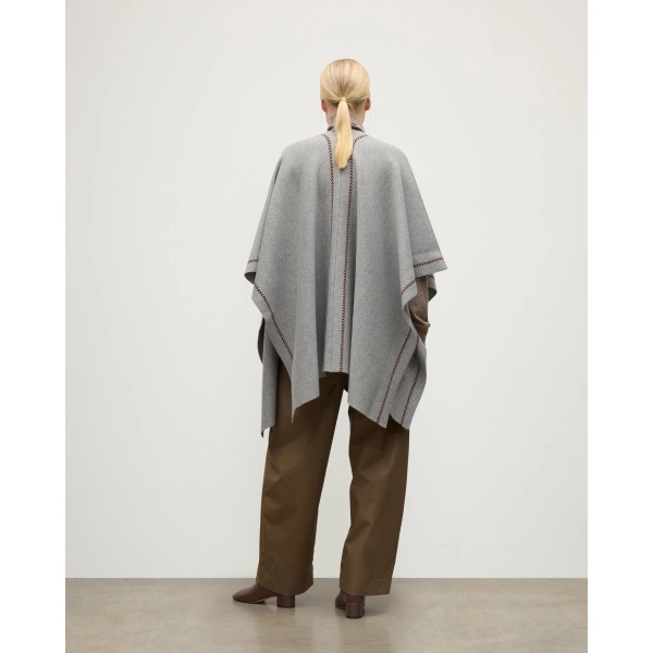 Johnstons of Elgin Hawk Light Grey Cashmere Poncho