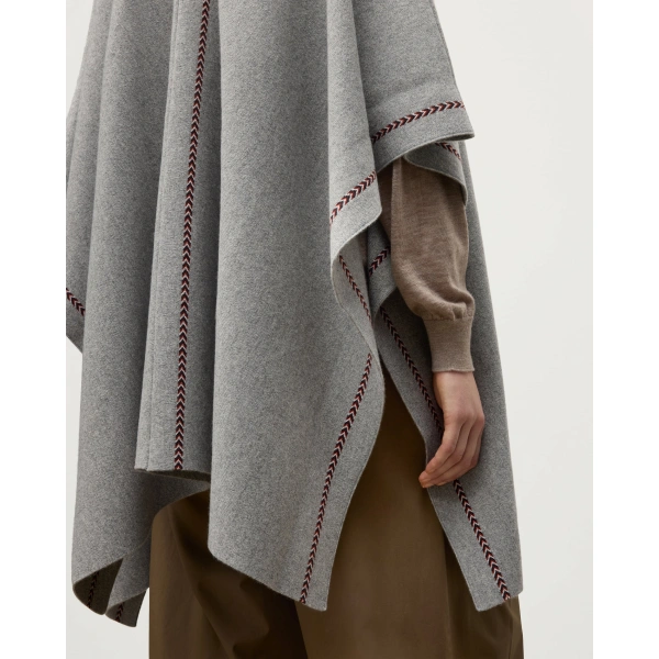 Johnstons of Elgin Hawk Light Grey Cashmere Poncho