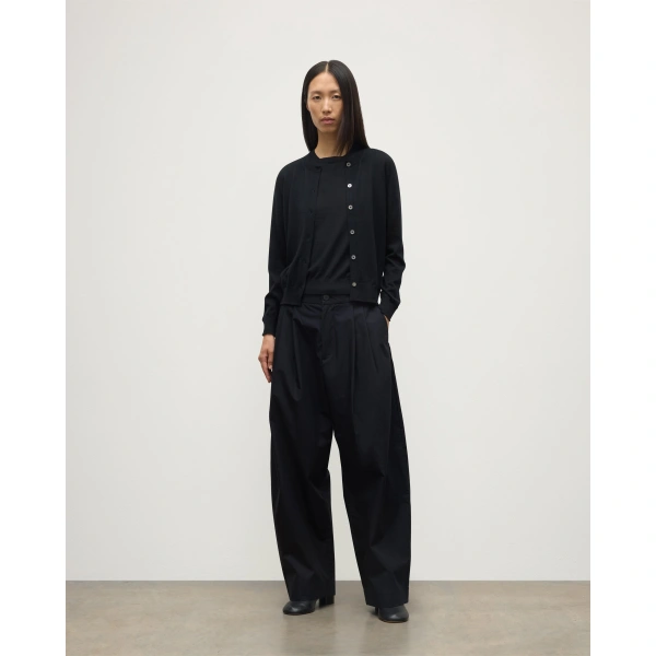 Johnstons of Elgin Honor Black Superfine Cashmere Cardigan