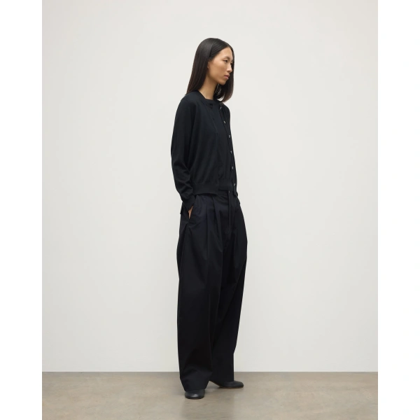 Johnstons of Elgin Honor Black Superfine Cashmere Cardigan