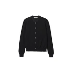 Johnstons of Elgin Honor Black Superfine Cashmere Cardigan | Cardigan | Coveti