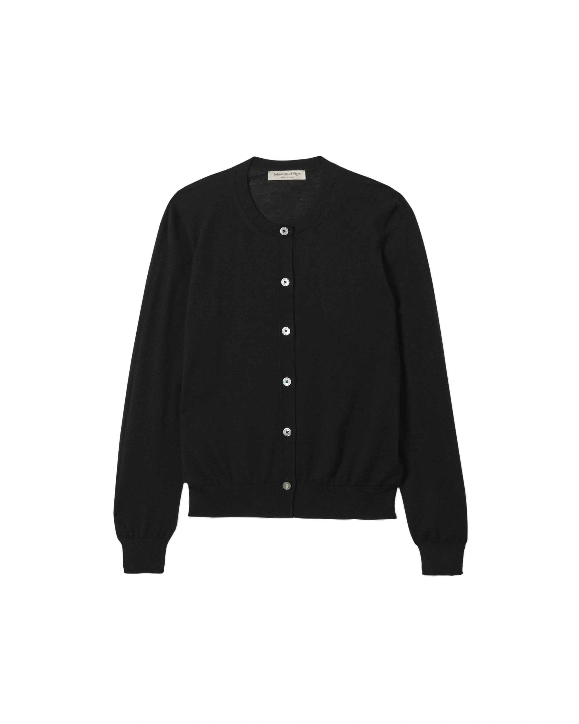 Johnstons of Elgin Honor Black Superfine Cashmere Cardigan Johnstons of Elgin Honor Black Superfine Cashmere Cardigan | Cardigan | Coveti