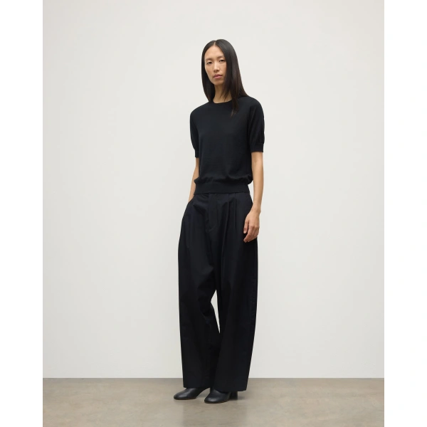 Johnstons of Elgin Honor Black Superfine Cashmere T-Shirt