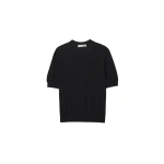 Johnstons of Elgin Honor Black Superfine Cashmere T-Shirt | T-shirts | Coveti
