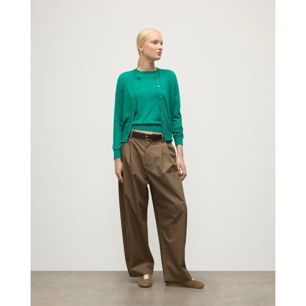 Johnstons of Elgin Honor Bright Green Superfine Cashmere Cardigan