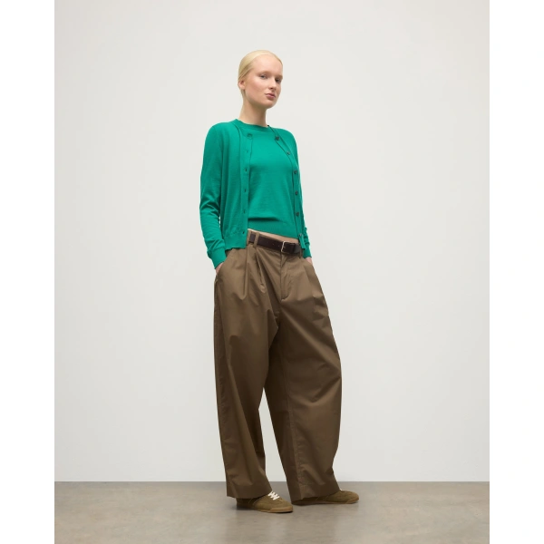 Johnstons of Elgin Honor Bright Green Superfine Cashmere Cardigan