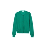 Johnstons of Elgin Honor Bright Green Superfine Cashmere Cardigan | Cardigan | Coveti