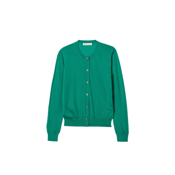Honor Bright Green Superfine Cashmere Cardigan