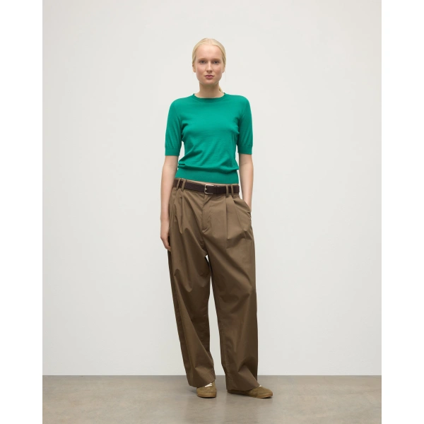 Johnstons of Elgin Honor Bright Green Superfine Cashmere T-Shirt