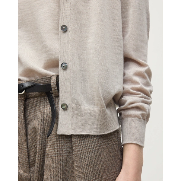 Johnstons of Elgin Honor Cream Superfine Cashmere Cardigan