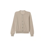 Johnstons of Elgin Honor Cream Superfine Cashmere Cardigan | Cardigan | Coveti