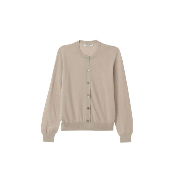 Johnstons of Elgin Honor Cream Superfine Cashmere Cardigan | Cardigan | Coveti
