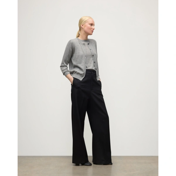 Johnstons of Elgin Honor Grey Superfine Cashmere Cardigan