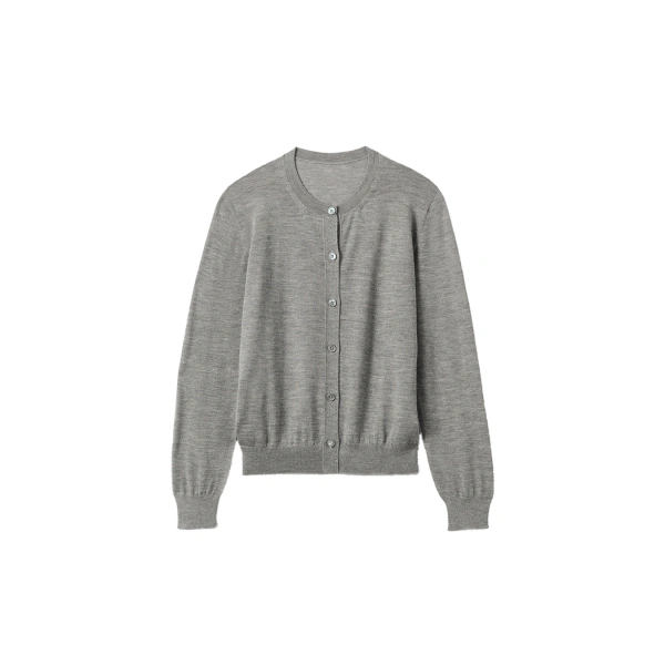 Johnstons of Elgin Honor Grey Superfine Cashmere Cardigan | Cardigan | Coveti