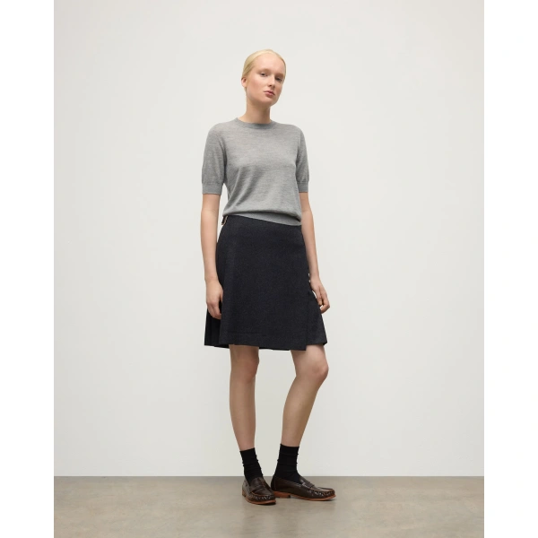 Johnstons of Elgin Honor Grey Superfine Cashmere T-Shirt