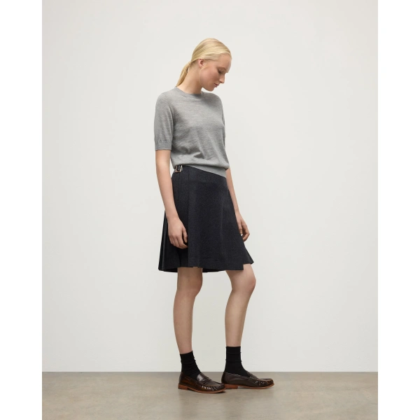 Johnstons of Elgin Honor Grey Superfine Cashmere T-Shirt