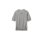 Johnstons of Elgin Honor Grey Superfine Cashmere T-Shirt | T-shirts | Coveti