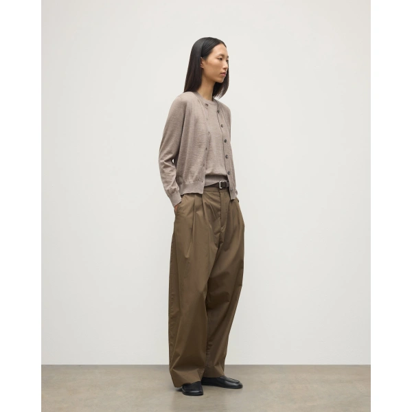 Johnstons of Elgin Honor Light Brown Superfine Cashmere Cardigan