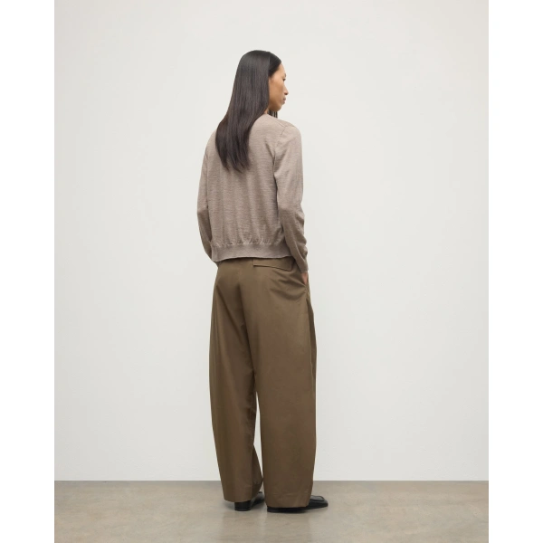 Johnstons of Elgin Honor Light Brown Superfine Cashmere Cardigan