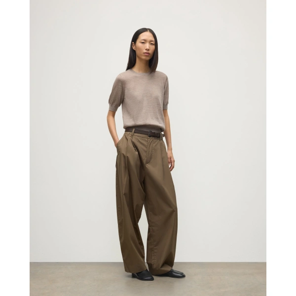 Johnstons of Elgin Honor Light Brown Superfine Cashmere T-Shirt