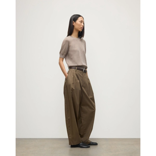 Johnstons of Elgin Honor Light Brown Superfine Cashmere T-Shirt