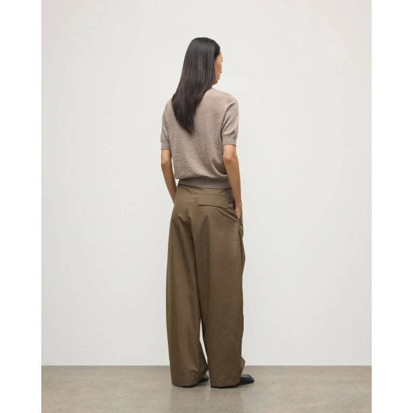 Johnstons of Elgin Honor Light Brown Superfine Cashmere T-Shirt