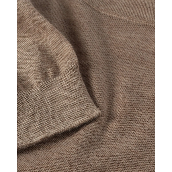Johnstons of Elgin Honor Light Brown Superfine Cashmere T-Shirt
