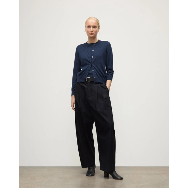 Johnstons of Elgin Honor Navy Superfine Cashmere Cardigan