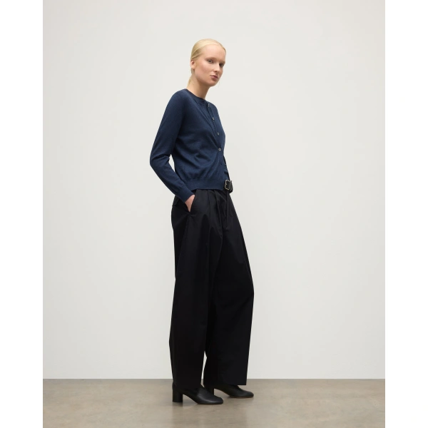 Johnstons of Elgin Honor Navy Superfine Cashmere Cardigan