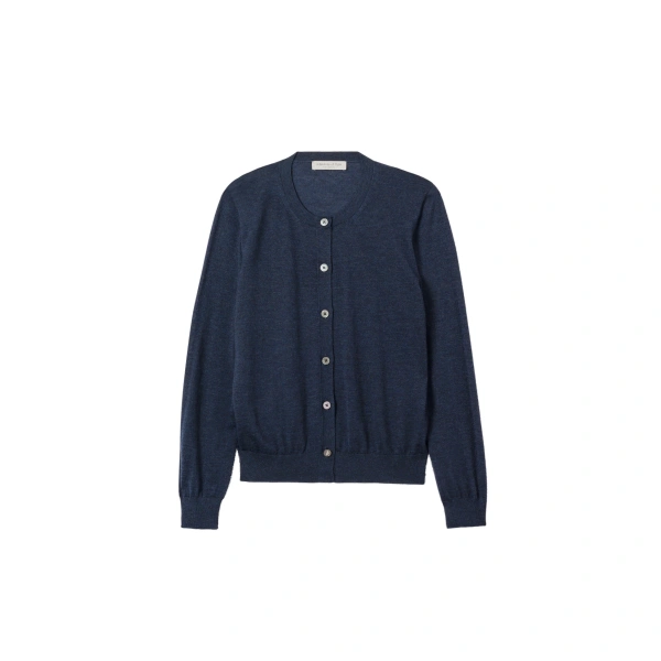 Honor Navy Superfine Cashmere Cardigan