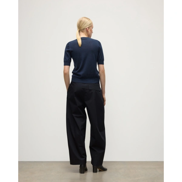 Johnstons of Elgin Honor Navy Superfine Cashmere T-Shirt