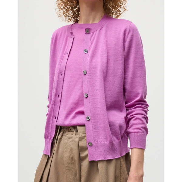 Johnstons of Elgin Honor Pink Superfine Cashmere Cardigan